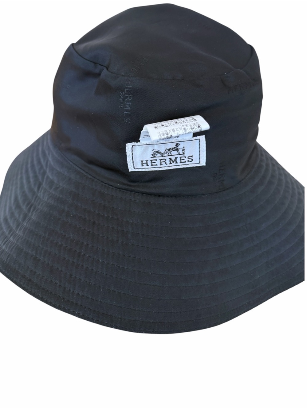 Hermès Milo L’Aventure Technical Bucket Hat Black Size 56—Water Resistant - Picture 10 of 15